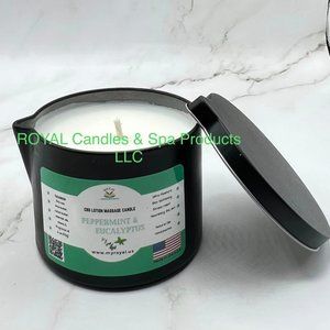 Lotion Massage Candle Peppermint & Eucalyptus 6oz.